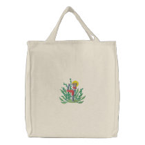 Yoga Embroidered Tote Bags