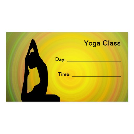 Yoga fitness business card (back side)