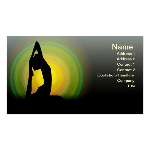 Yoga fitness business card (front side)