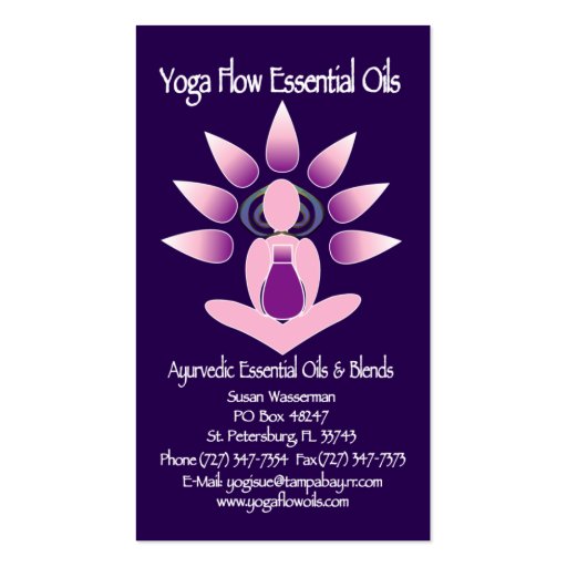 Yoga Flow Essential Oils Business Card Template (front side)