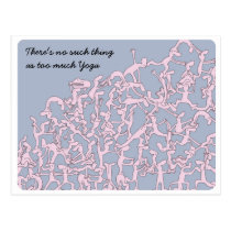 Yoga for wine lovers postcard, pink postcards