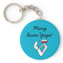 Yoga for Winelovers Blue Badge keychains