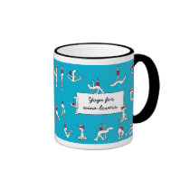 Yoga for Winelovers Blue Mug mugs