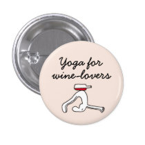 Yoga for Winelovers Pink Badge buttons