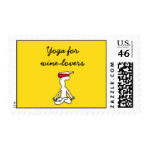 Yoga for Winelovers Postage  Stamps