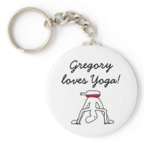 Yoga for Winelovers White Badge keychains