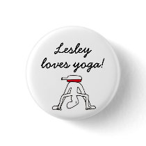 Yoga for Winelovers White Badge - personalized! Button