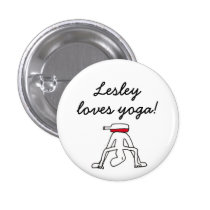 Yoga for Winelovers White Badge - personalized! buttons