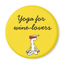 Yoga for Winelovers Yellow Magnet