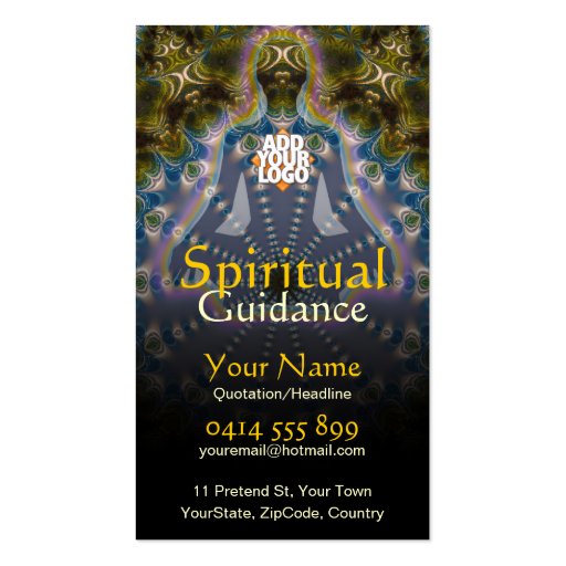 Yoga Fractal Spiritual Guidance Holistic Business Card Templates (front side)