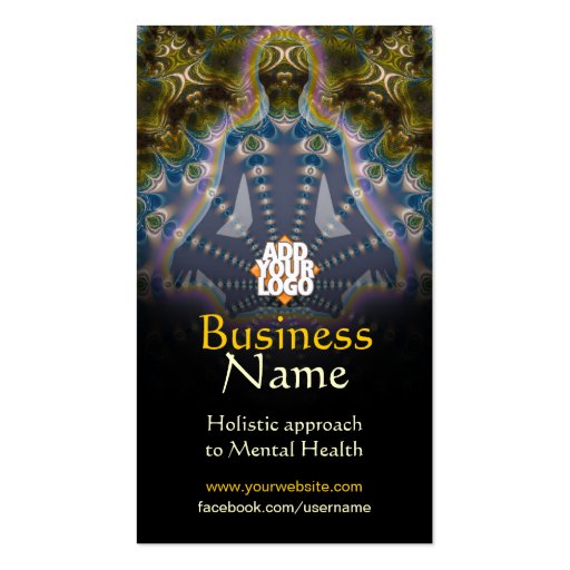 Yoga Fractal Spiritual Guidance Holistic Business Card Templates (back side)