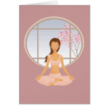 yoga girl greeting card