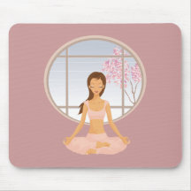 yoga girl mouse pads