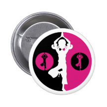 Yoga Girl Silhouette Badge Button