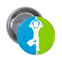 Yoga Girl Silhouette Badge Button