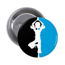 Yoga Girl Silhouette Badge Button