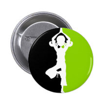 Yoga Girl Silhouette Badge Buttons