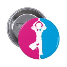 Yoga Girl Silhouette Badge Pinback Button