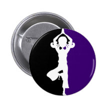 Yoga Girl Silhouette Badge Pinback Button