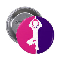 Yoga Girl Silhouette Badge Pinback Button