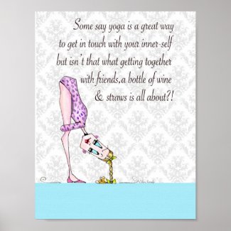 Yoga Humor Print, funny woman humor print