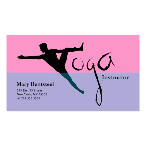 Yoga Instructor Business Card Pink Purple