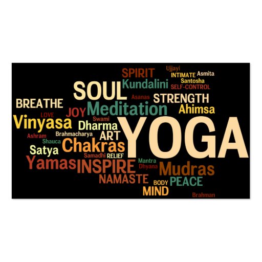 YOGA Instructor Business Card - Yoga Words