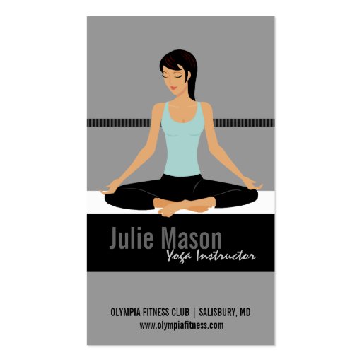 Yoga Instructor Business Cards (front side)