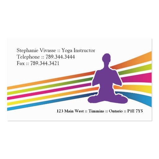 Yoga Instructor Business Cards (back side)
