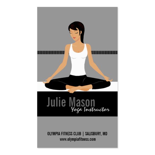 Yoga Instructor Business Cards (front side)