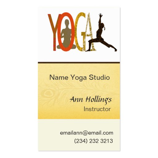 Yoga Instructor & Coach Business Card Templates (front side)