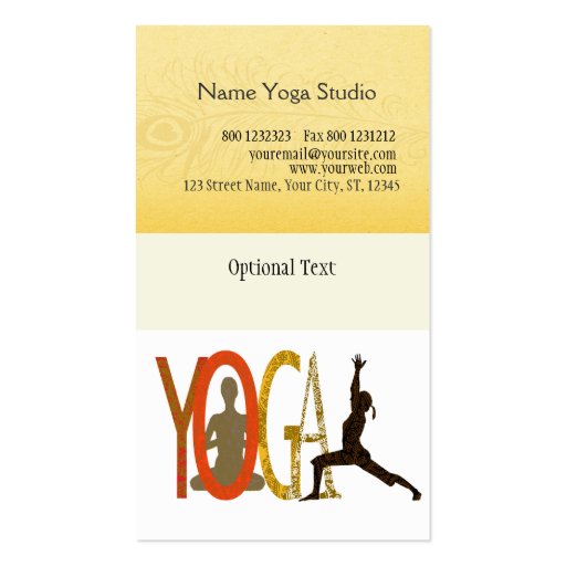 Yoga Instructor & Coach Business Card Templates (back side)