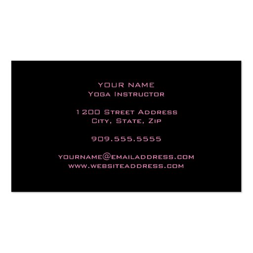 YOGA Instructor Simple & Plain Business Card (back side)