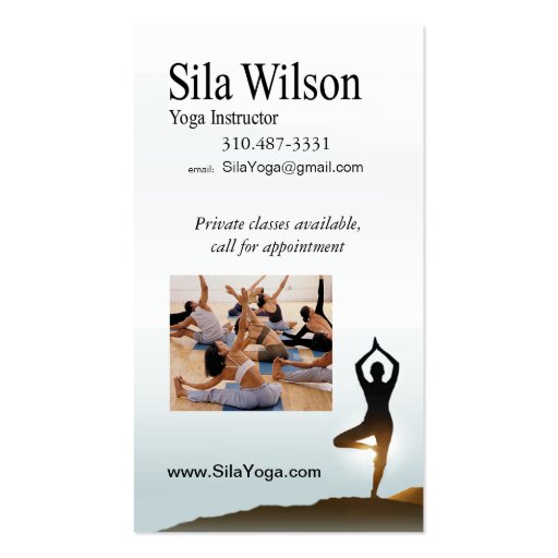 Yoga Instructor, Yoga Class Business Card Templates (back side)