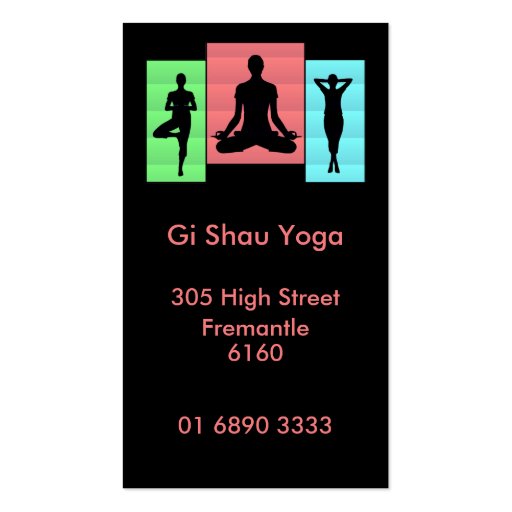 Yoga Karma design Business Cards (front side)