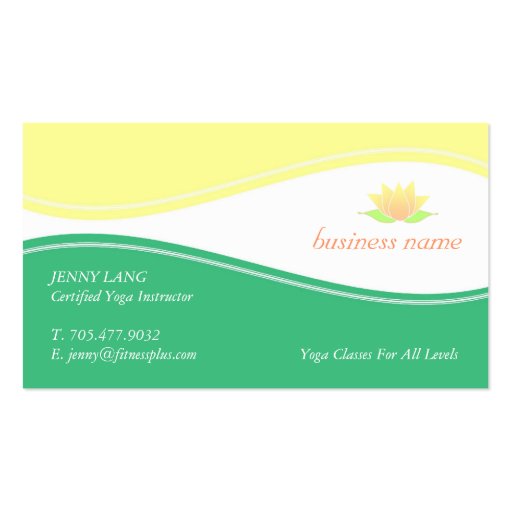 Yoga Lotus  Flower Business Card (front side)