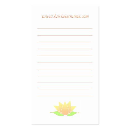 Yoga Lotus  Flower Business Card (back side)