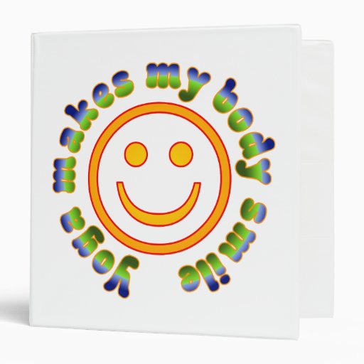 Yoga Makes My Body Smile Health Fitness New Age Vinyl Binder