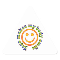Yoga Makes My Body Smile Health Fitness New Age Triangle Stickers