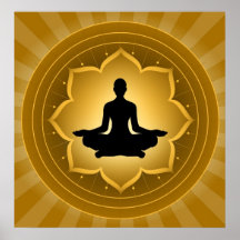Yoga - Meditation On Lotus Background Poster