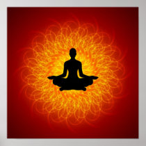 Yoga - Meditation On Mandala Poster