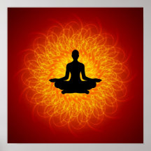 Yoga - Meditation On Mandala Poster