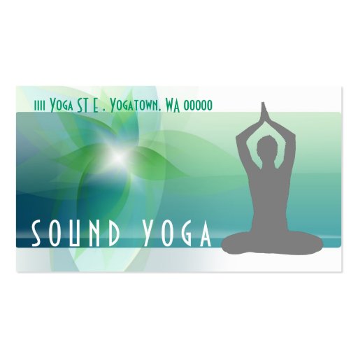 Yoga, Meditation, Spiritual Business Card (front side)