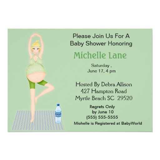 Yoga Mom Baby Shower  Invitation