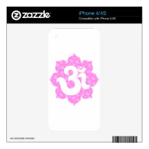 Yoga Om in Lotus baby pink Skins For iPhone 4