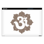 Yoga Om in Lotus brown gray Decals For 17" Laptops