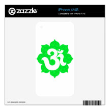 Yoga Om in Lotus green iPhone 4 Decal
