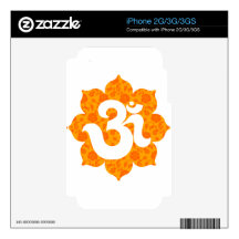 Yoga Om in Lotus orange iPhone 3 Skin
