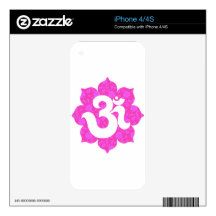 Yoga Om in Lotus pink Decal For iPhone 4