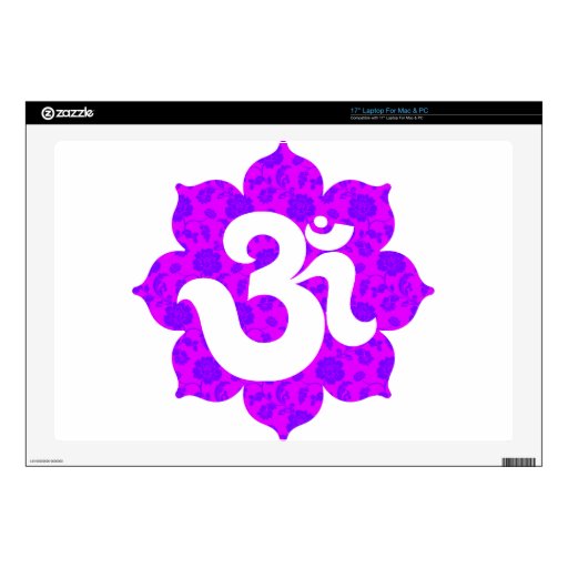 Yoga Om in Lotus purple pink 17" Laptop Skins